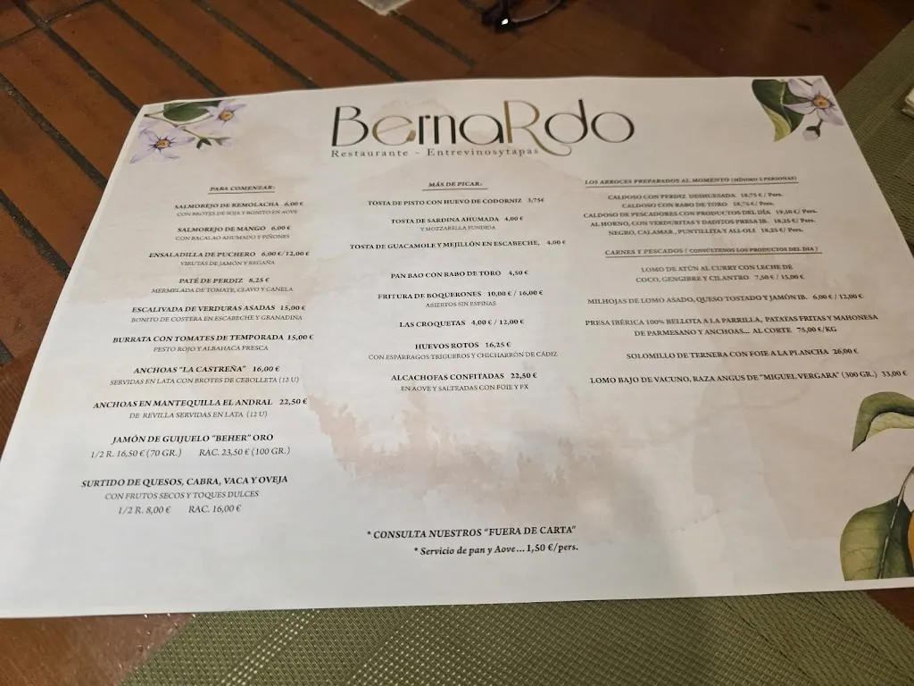 Menu_Restaurante El rincón de Bernardo_Alcalá de Guadaira_immagine_1