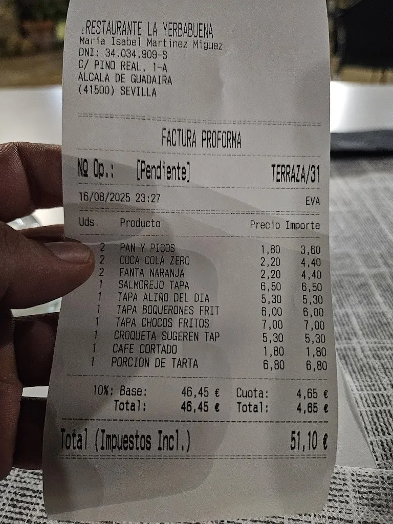 Iñigo N._Restaurante La Yerbabuena_Alcalá de Guadaira_review