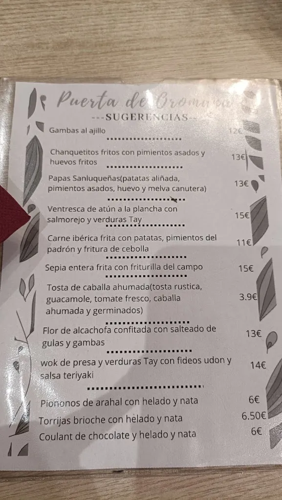 Menu_Restaurante Puerta de Oromana_Alcalá de Guadaira_image_1
