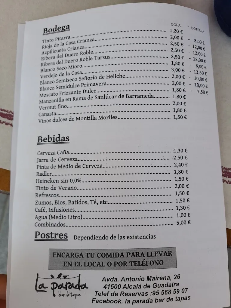 Menu_La Parada Bar de tapas_Alcalá de Guadaira_image_4