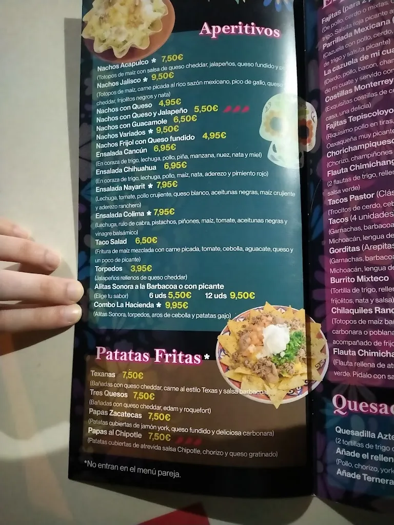 Menu_La Hacienda Mexicana_Alcalá de Guadaira_image_3