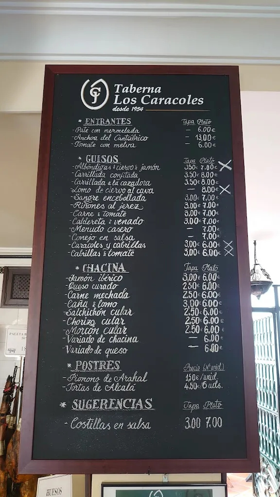 Menu_taberna los Caracoles_Alcalá de Guadaira_image_1