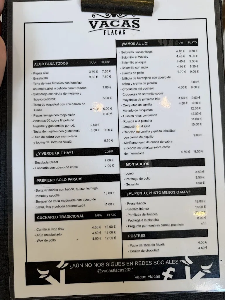Menu_Restaurante VACAS FLACAS_Alcalá de Guadaira_immagine_1