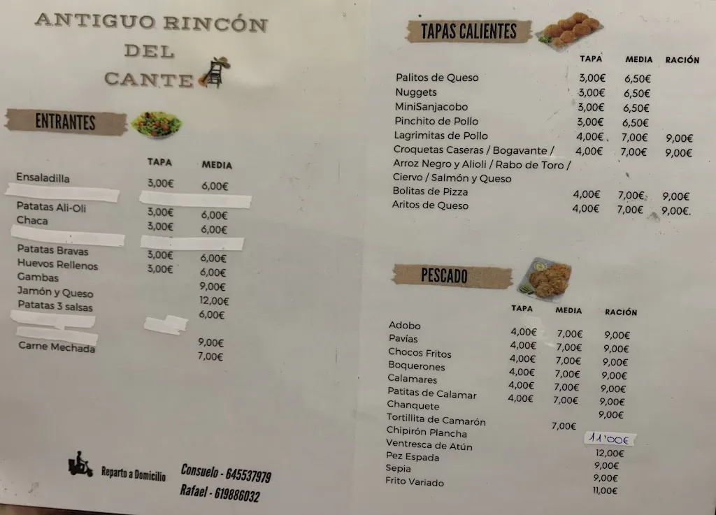 Menu_Restaurante El Rincon De La Tapa_Alcolea del Río_image_1