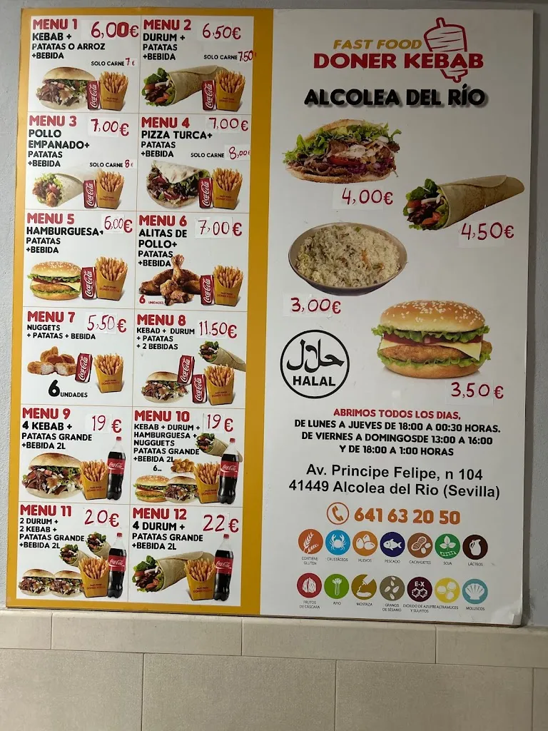 Doner kebab Alcolea del Rio restaurant in Alcolea del Río