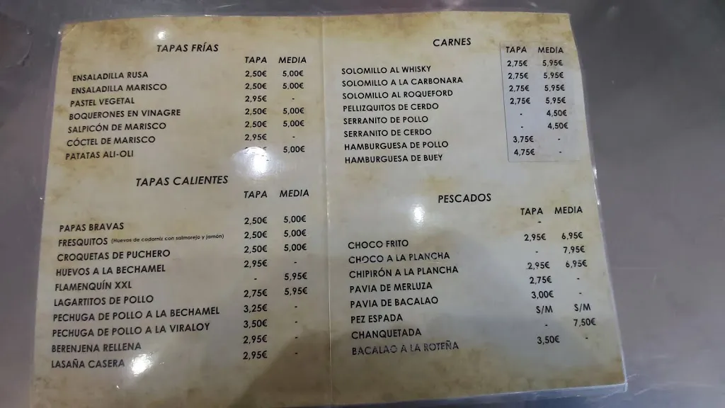 Menu_Bar la fresquita_Alcalá del Río_image_1