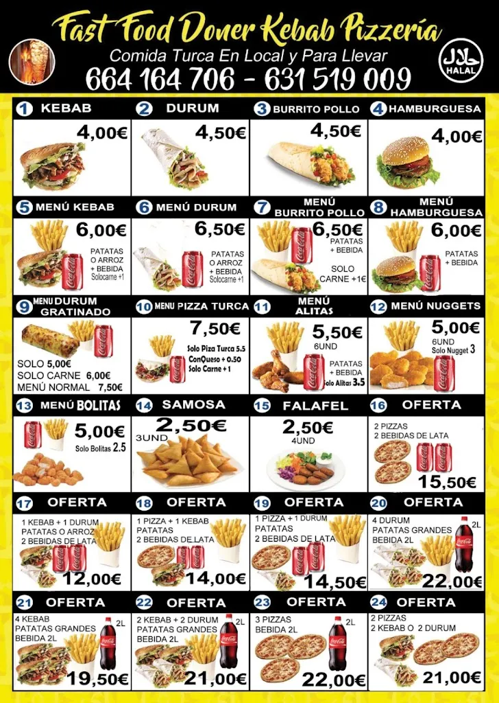 Menu_Doner kebab fast food y pizzeria_Alcalá del Río_image_1