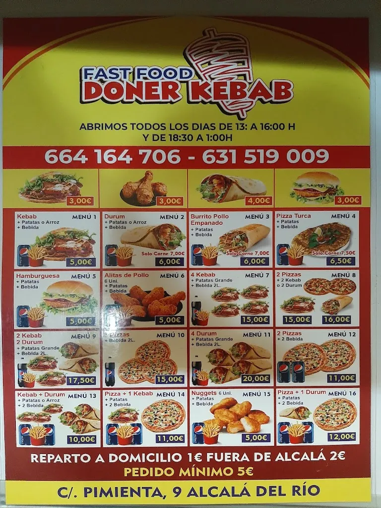 Menu_Doner kebab fast food y pizzeria_Alcalá del Río_image_3