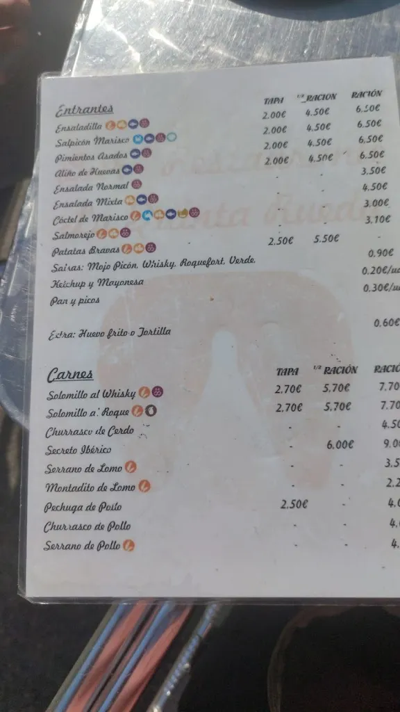 Menu_Bar Restaurante la Quinta Rueda_Alcalá del Río_image_1