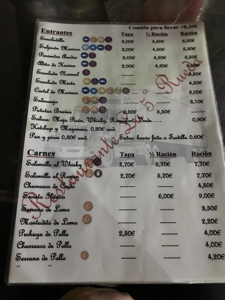 Menu_Bar Restaurante la Quinta Rueda_Alcalá del Río_image_3