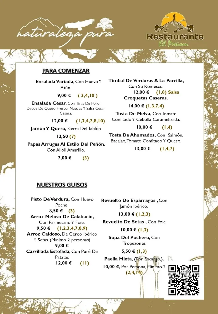 Menu_Restaurante Camping de Algamitas Peñon_Algámitas_immagine_2