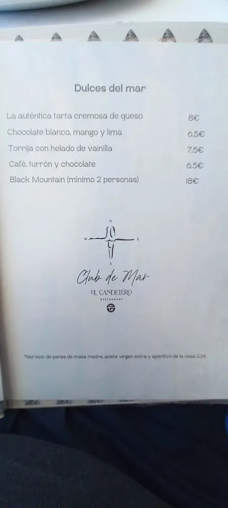 Menu_Restaurante Club de Mar / El Candelero _Almería_image_4