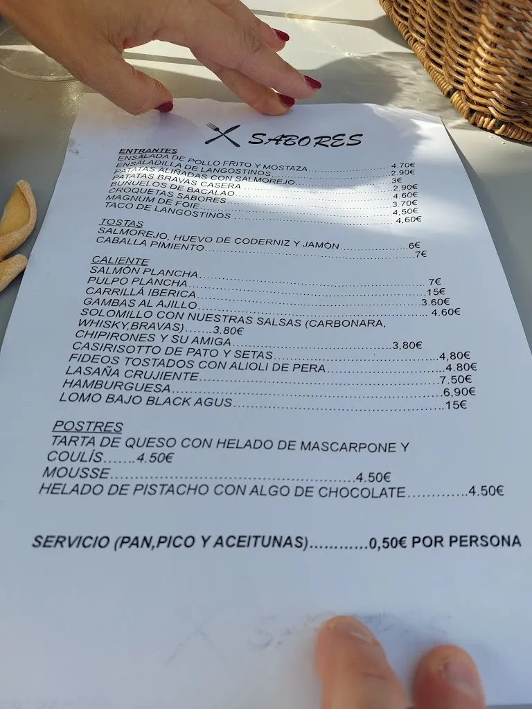 Menu_Bar restaurante Sabores_Algaba La_image_1