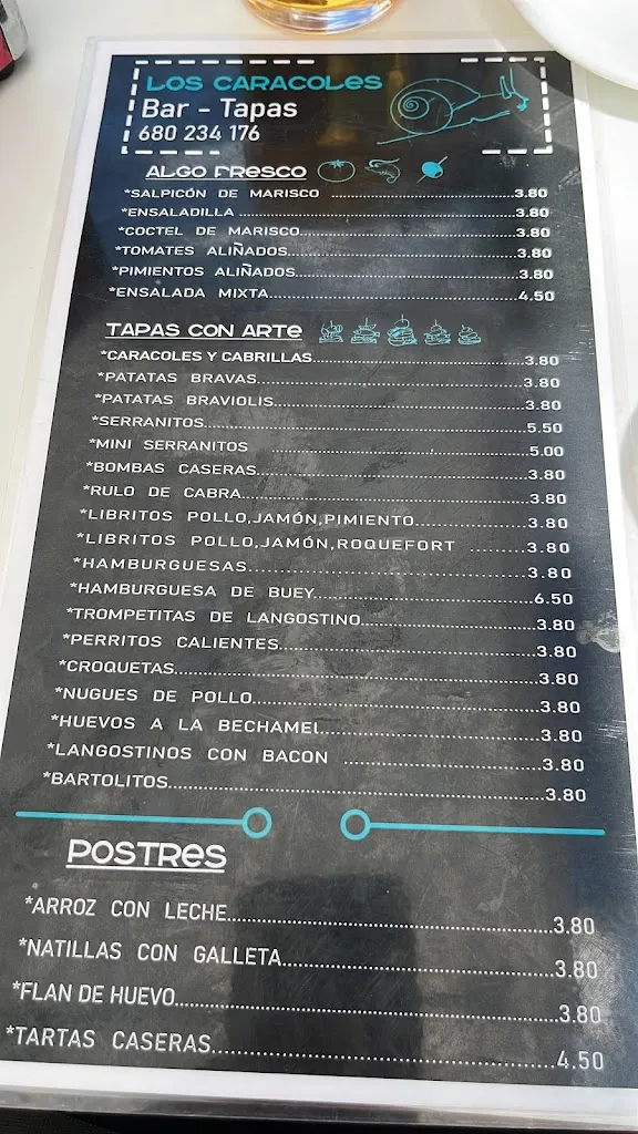 Menu_Bar Los Caracoles La Algaba_Algaba La_image_1