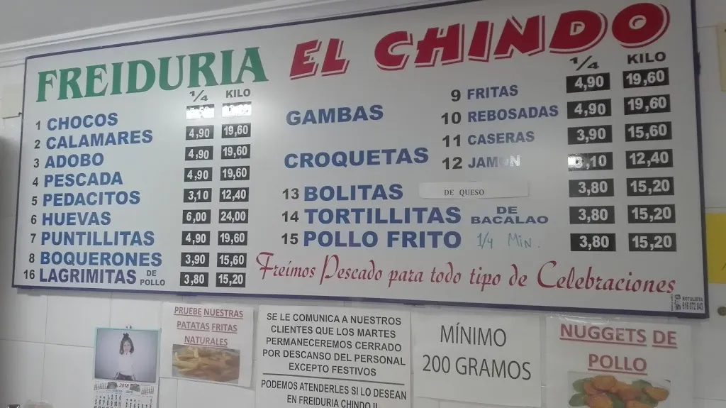 Menu_El Chindo 1, Freidurías_Algaba La_image_1