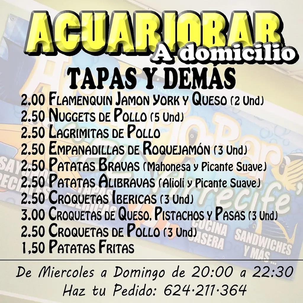 Menu_Acuariobar El Arrecife_Algaba La_image_1