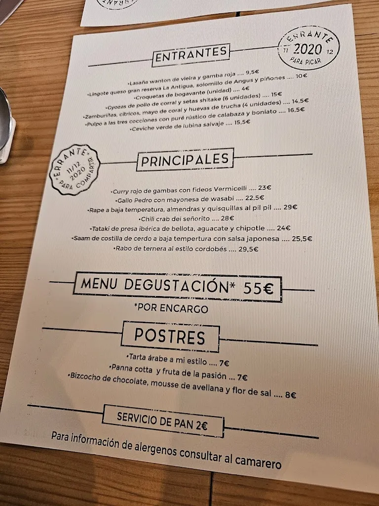 Menu_Restaurante Errante_Almería_immagine_2