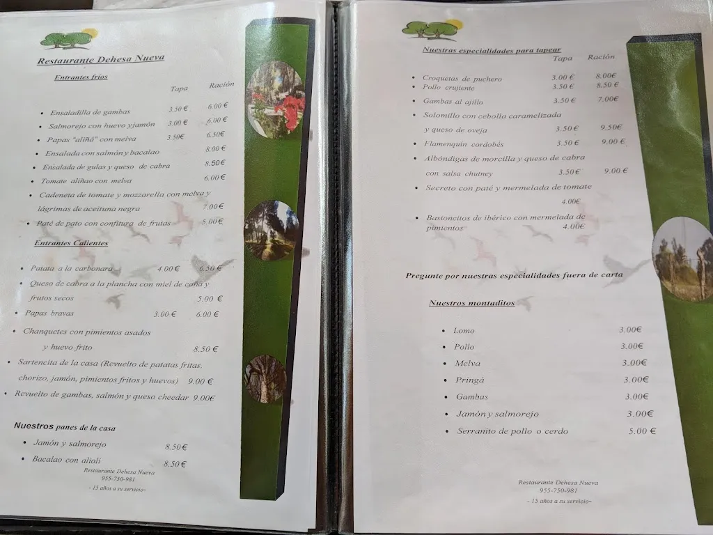 Menu_Bar Restaurante Dehesa Nueva_Aznalcázar_image_4