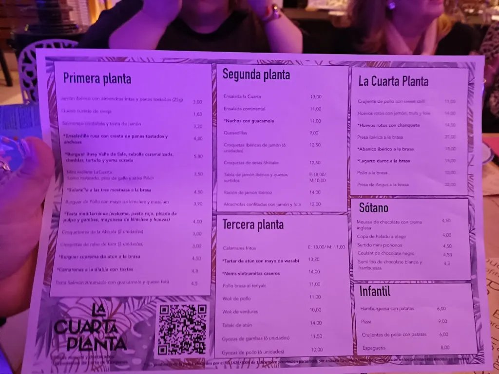 Menu_La Cuarta Planta Restaurante Almería_Almería_image_3