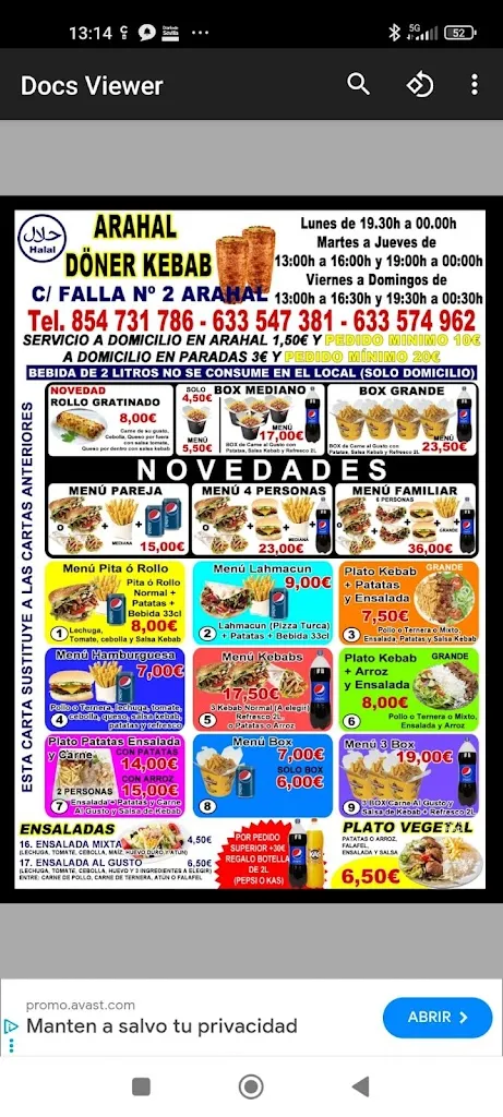 Menu_Kebab Arahal_Arahal_image_2