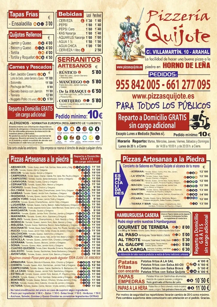 Menu_Pizzas Quijote_Arahal_immagine_1