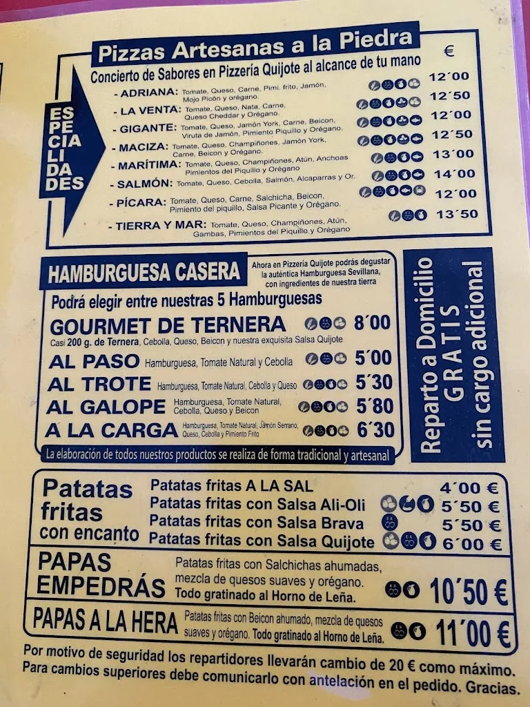 Menu_Pizzas Quijote_Arahal_immagine_2