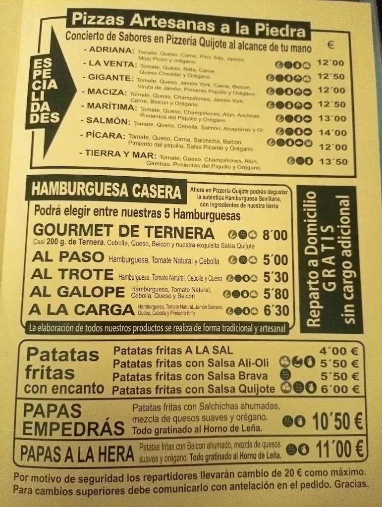 Menu_Pizzas Quijote_Arahal_immagine_3