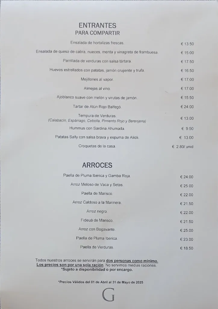 Menu_Restaurante Goleta Cabo de Gata. FRENTE AL MAR_Almería_image_2