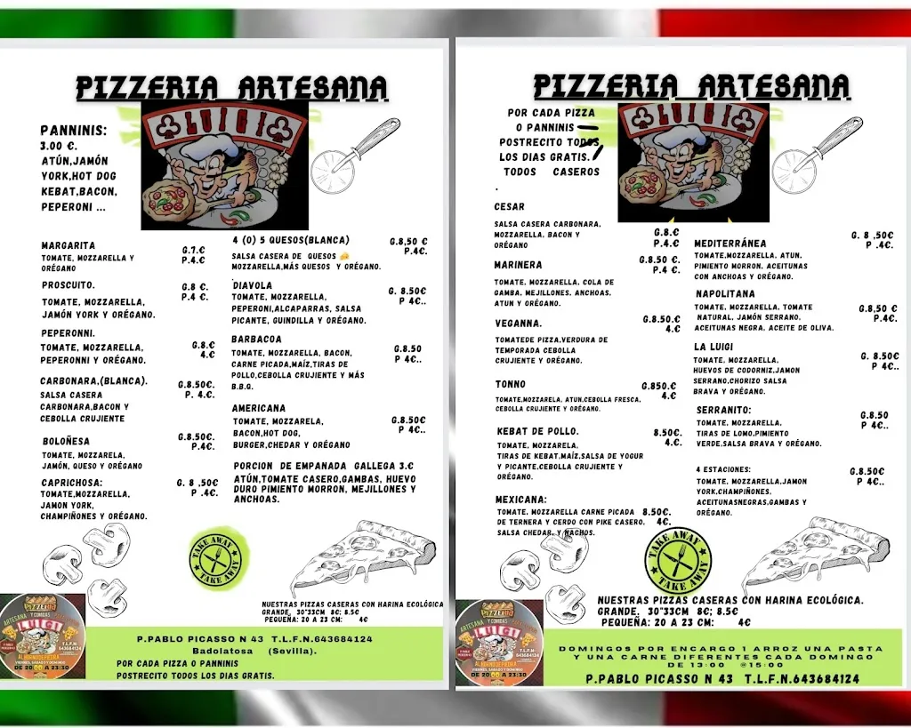 Menu_Pizzeria artesana LUIGI_Badolatosa_image_1