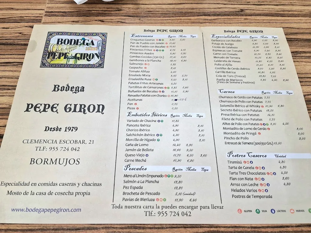 Menu_Bodega Pepe Girón_Bormujos_immagine_4