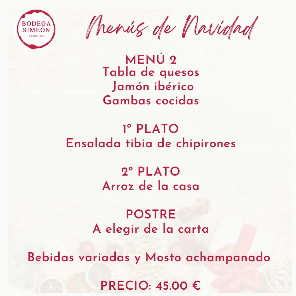 Menu_BODEGA SIMEÓN - Arroces en el Aljarafe, Migas y Platos caseros para Comer en Bormujos_Bormujos_immagine_2