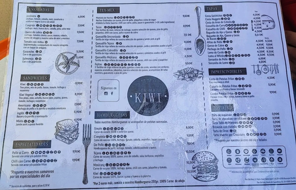 Menu_Restaurante The Old Kiwi_Bormujos_image_1