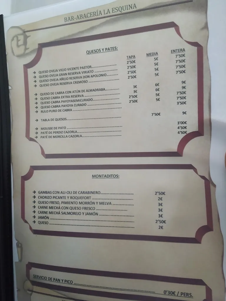 Menu_Abacería La Esquina Bormujos | Tapas Caseras y Carnes a la Brasa_Bormujos_image_1