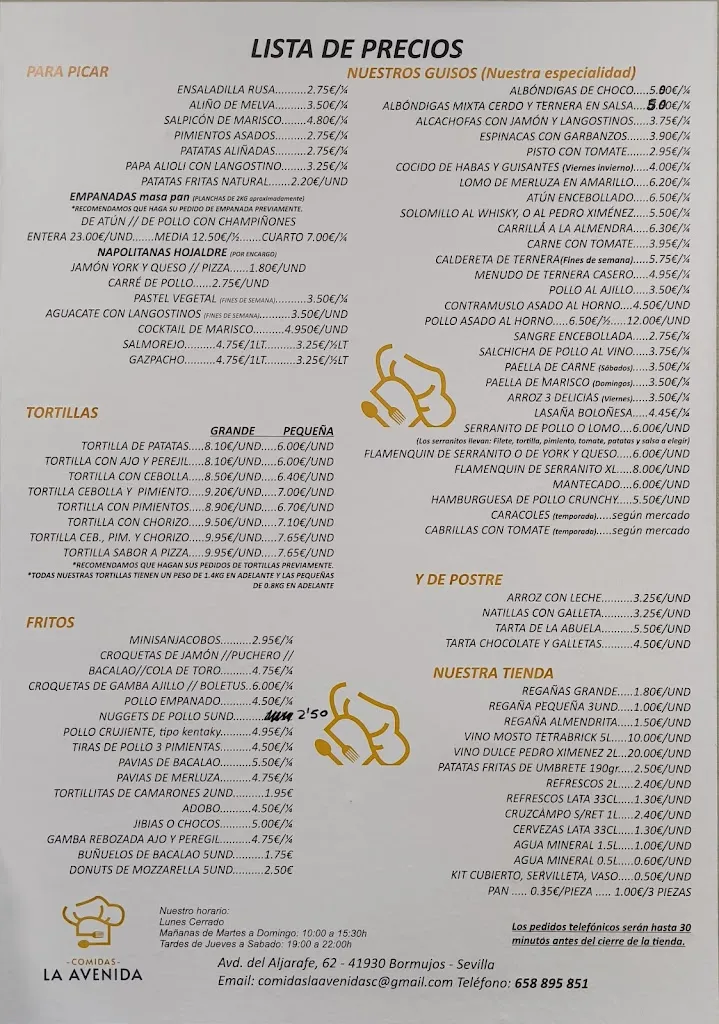 Menu_Comidas la Avenida, S.C._Bormujos_image_1