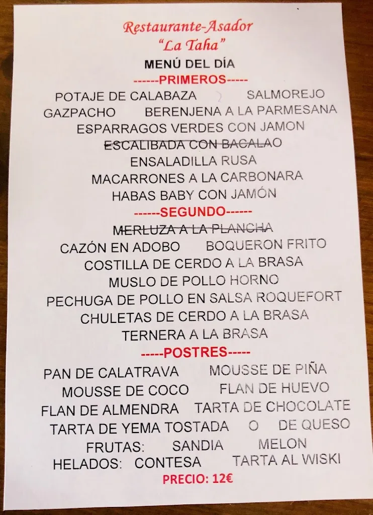 Menu_La Tahá restaurante_Canjáyar_immagine_1