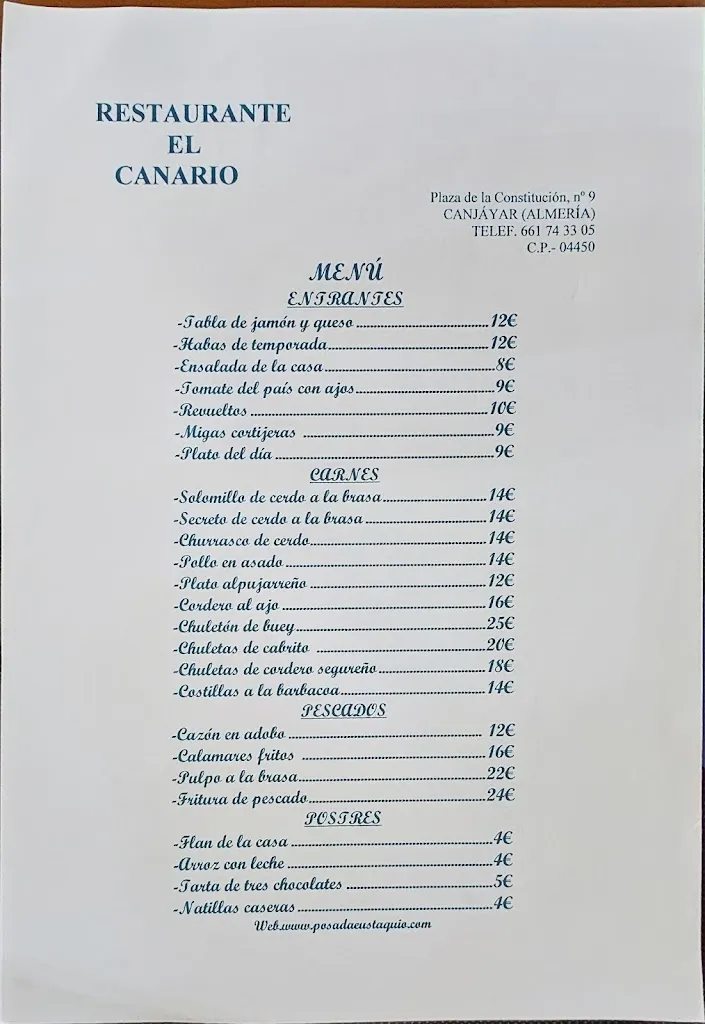 Menu_Restaurante El Canario_Canjáyar_image_1