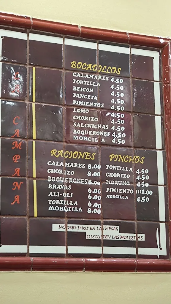 Menu_Bar La Campana_Campana La_image_3