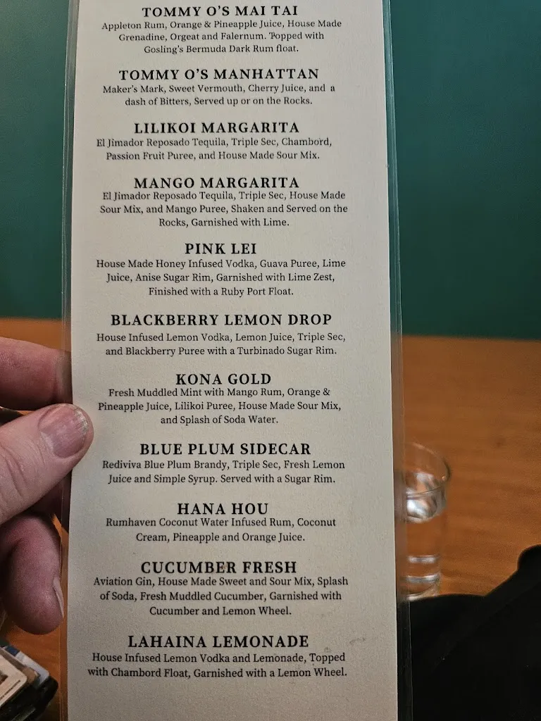 Menu_Tommy O's @ The Camas Hotel_Camas_image_1