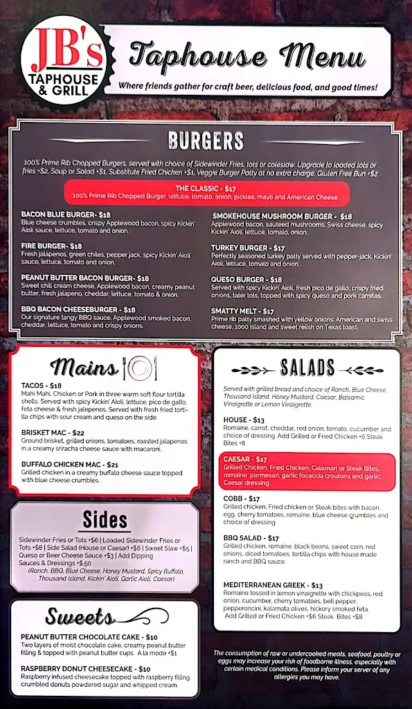 Menu_JB's Taphouse & Grill_Camas_image_1