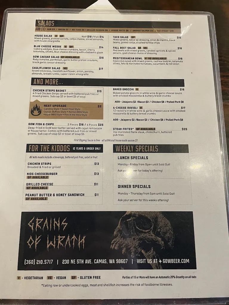 Menu_Grains of Wrath  Brewery & Restaurant_Camas_image_1