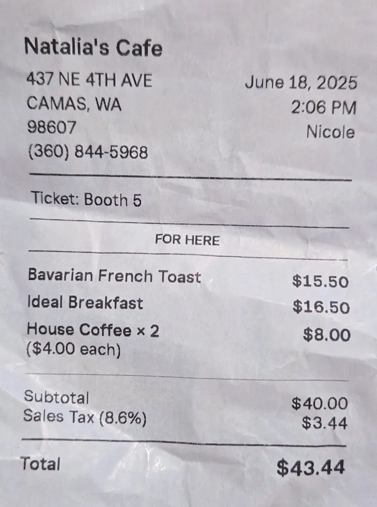 C.T. “CombatCritic” Sorrentino_Natalia's Cafe_Camas_review