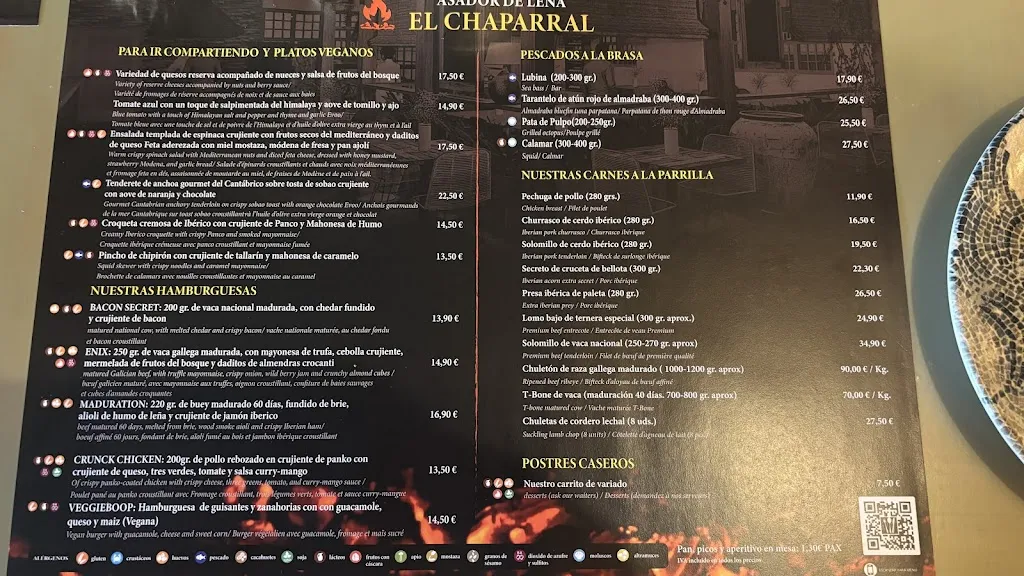 Menu_Asador de leña El Chaparral_Carrión de los Céspedes_image_1