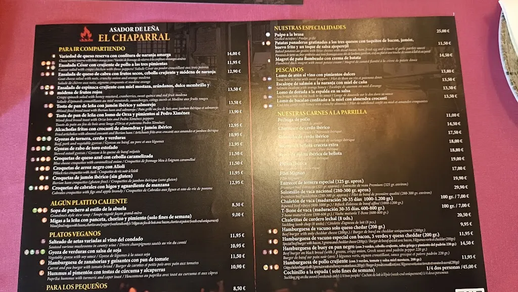 Menu_Asador de leña El Chaparral_Carrión de los Céspedes_image_2