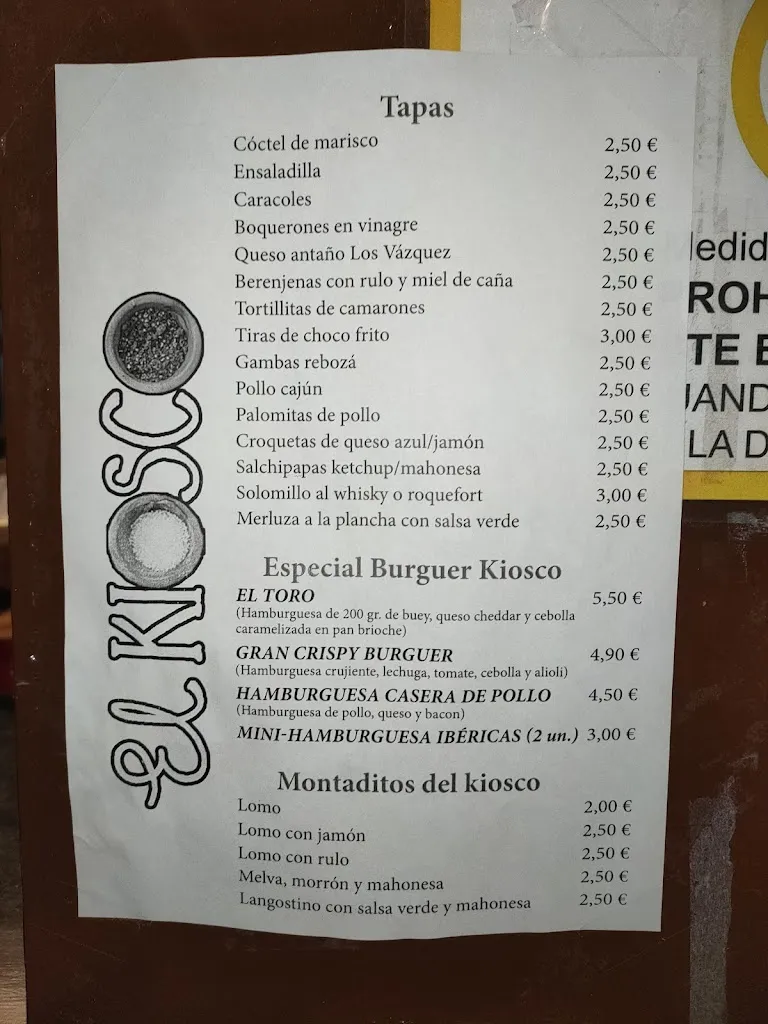 Menu_Bar El Kiosco_Carrión de los Céspedes_image_3