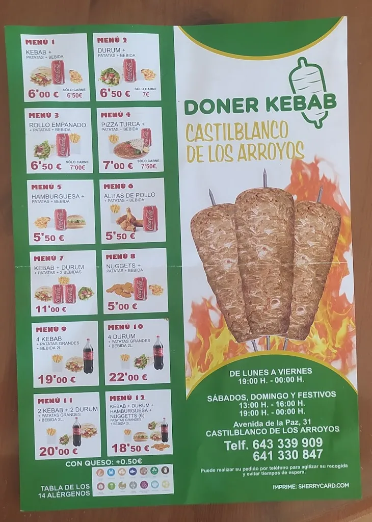 Menu_Doner kebab_Castilblanco de los Arroyos_image_2