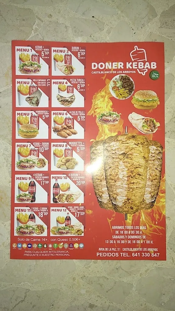 Doner kebab restaurant in Castilblanco de los Arroyos