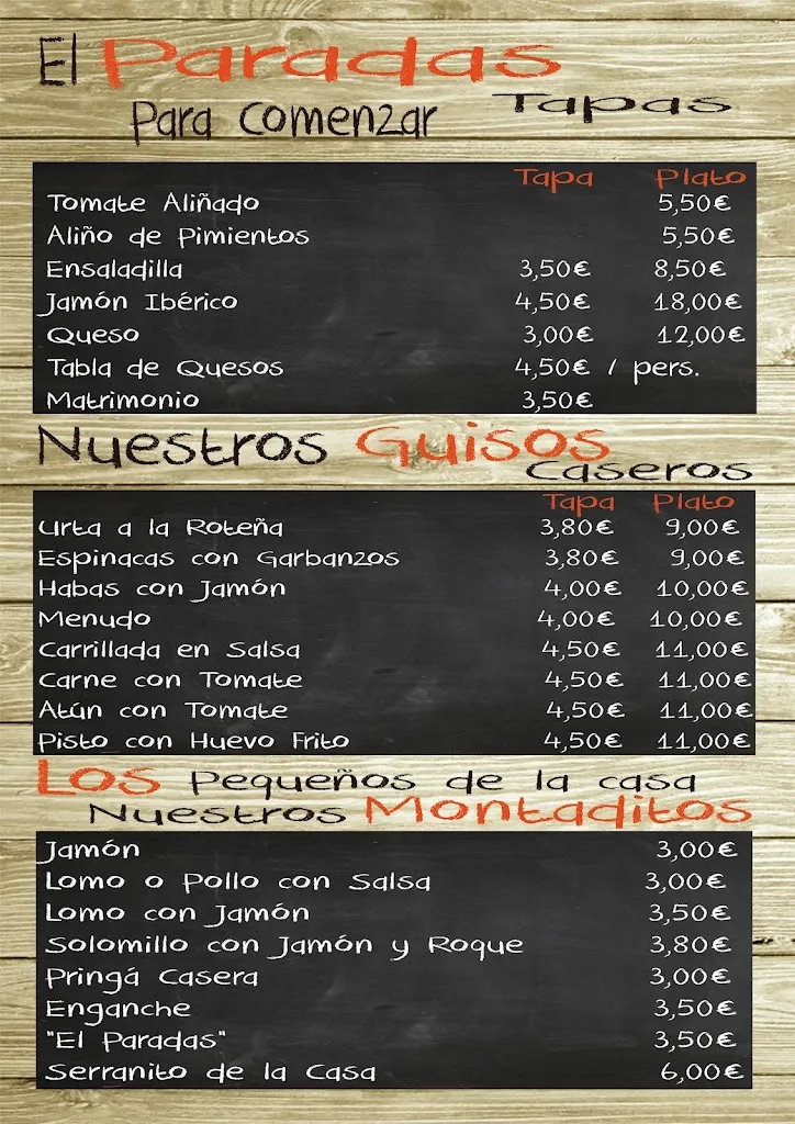 Menu_Bar restaurante El Paradas_Castilleja de Guzmán_image_3