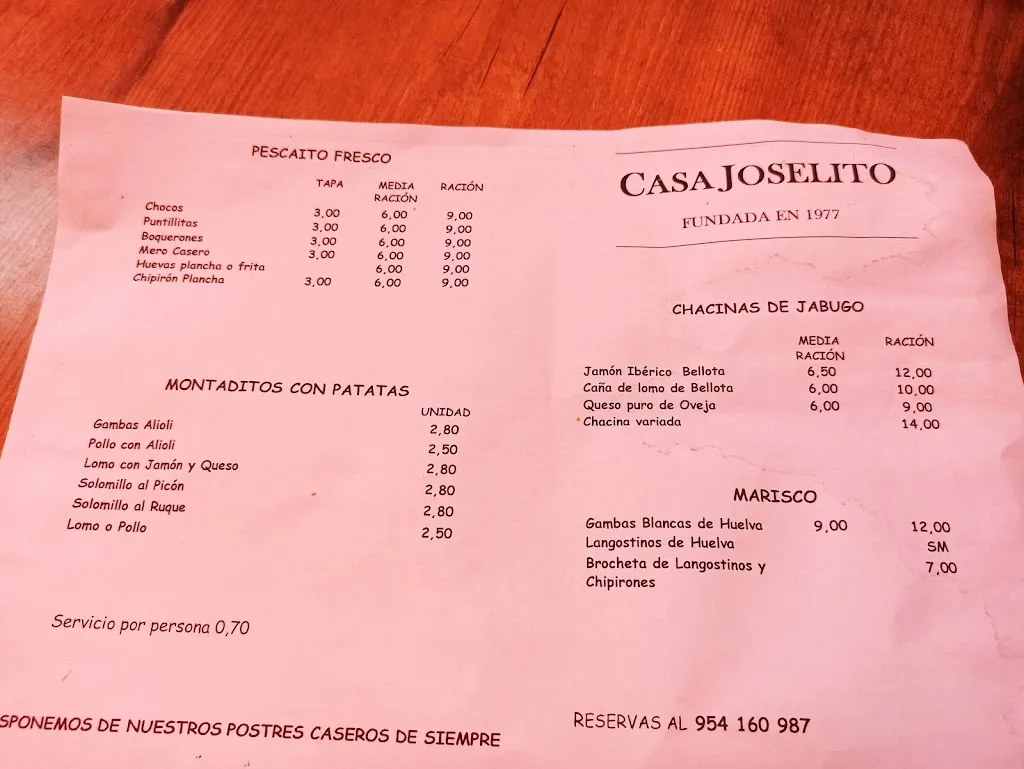 Menu_Casa Joselito_Castilleja de Guzmán_image_1