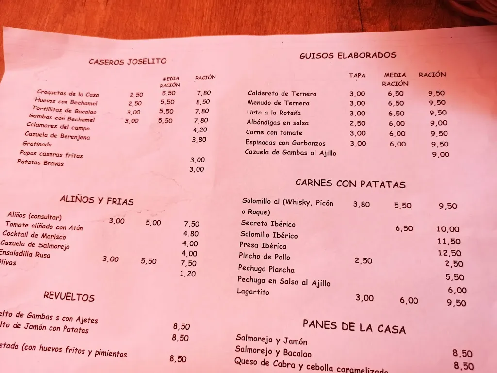 Menu_Casa Joselito_Castilleja de Guzmán_image_2