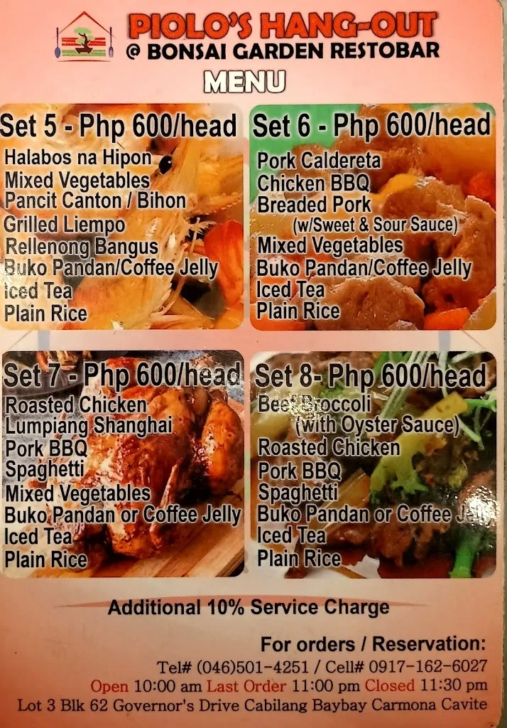 Menu_Piolo's Hangout @ Bonsai Garden Restobar_Carmona_image_1